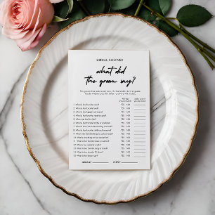 Modern What did the Groom Say Game Card