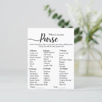 Modern What is your purse bridal shower party game