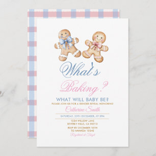 Modern What’s Baking Gingerbread Gender Reveal Invitation