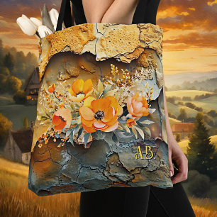 Modern Whimsical Abstract Floral Autumn Tote Bag