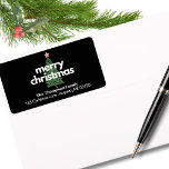Modern Whimsical Christmas Return Address Label<br><div class="desc">Modern Christmas Return Address Stickers featuring a whimsical "Merry Christmas" typography and illustration design.</div>