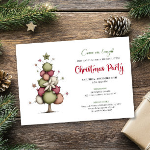 Modern Whimsical Christmas Tree Party Invitation