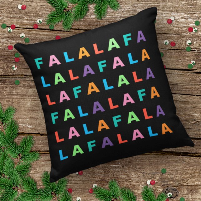Modern Whimsical Colourful FA LA LA LA  Pattern Cushion (Creator Uploaded)