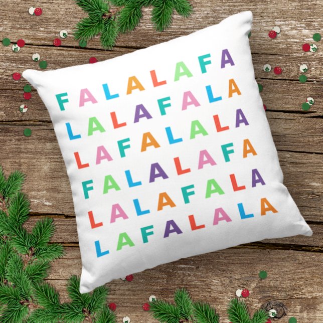Modern Whimsical Colourful FA LA LA LA  Pattern Cushion (Creator Uploaded)