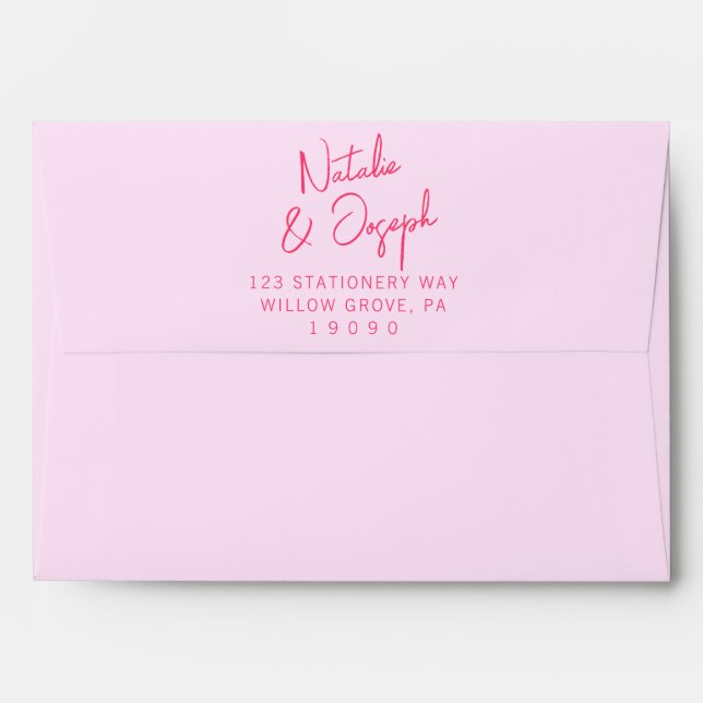 Modern Whimsical Colourful Retro Bright Wedding Envelope (Back (Top Flap))
