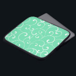 Modern Whimsical Curls Pattern Aqua Laptop Sleeve<br><div class="desc">A whimsical modern design featuring a white curl pattern against an aqua background. This computer sleeve is an attractive way to protect your laptop or tablet device.</div>