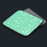 Modern Whimsical Curls Pattern Aqua Laptop Sleeve<br><div class="desc">A whimsical modern design featuring a white curl pattern against an aqua background. This computer sleeve is an attractive way to protect your laptop or tablet device.</div>