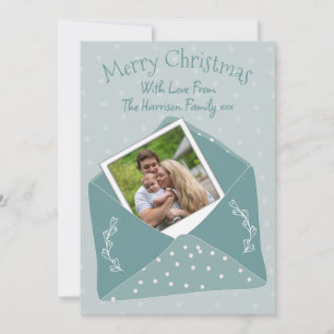 Modern Whimsical Doodles Photo Christmas Card