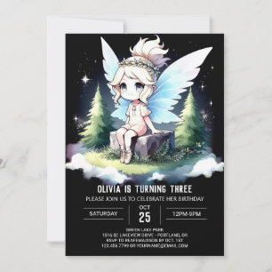 Modern Whimsical Fairy Birthday Invitation