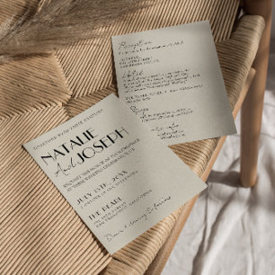Modern Whimsical French All In One Retro Wedding Invitation