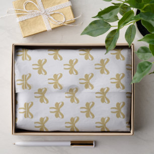 Modern Whimsical Gold Coquette Bow Graduation Tissue Paper
