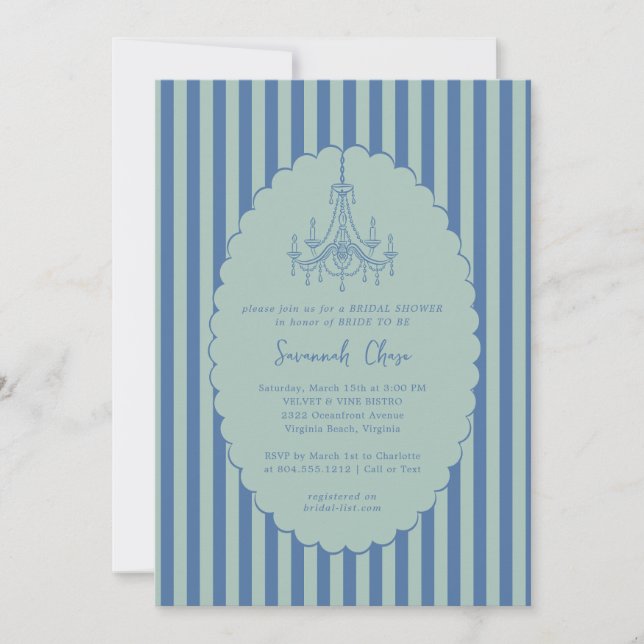 Modern Whimsical Hand Drawn Bridal Shower  Invitation (Front)