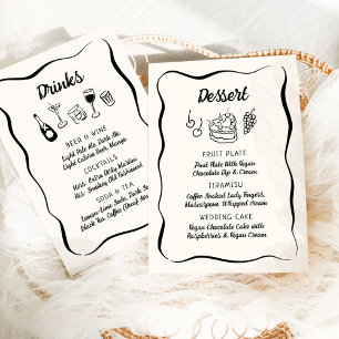 Modern & Whimsical Hand Drawn Dessert& Drinks Menu