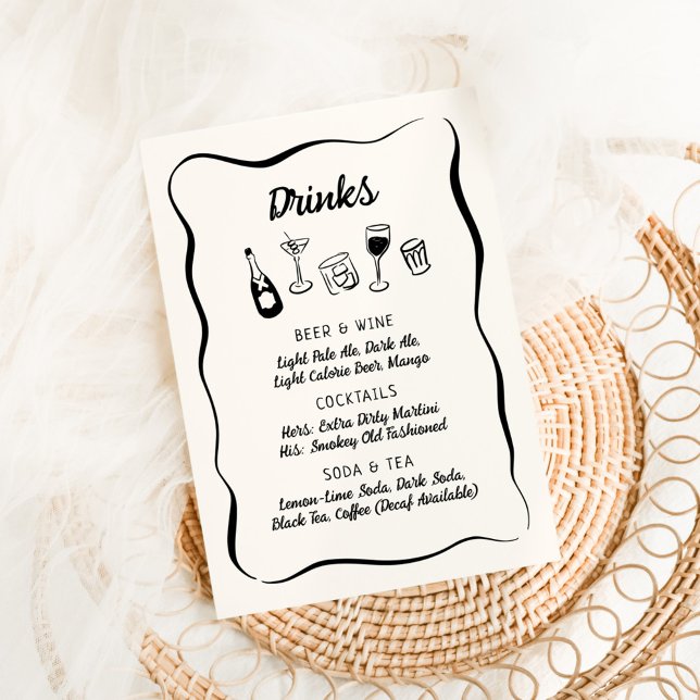 Modern & Whimsical Hand Drawn Drinks Menu (Creator Uploaded)