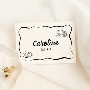 Modern & Whimsical Hand Drawn Place Card