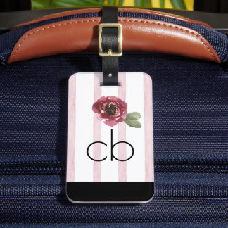 Modern Whimsical Monogram Luggage Tag