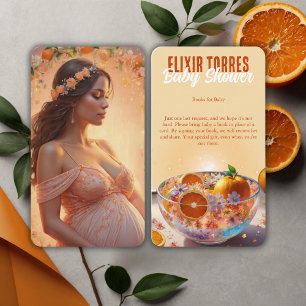 Modern Whimsical Orange Citrus Photo Baby Shower Enclosure Card