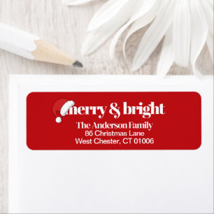 Modern Whimsical Red Christmas Return Address
