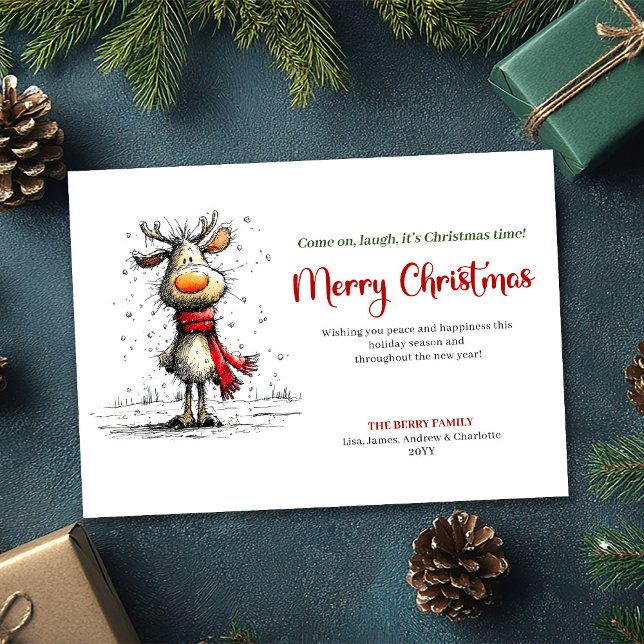 Modern whimsical reindeer Christmas greeting card (Modern whimsical reindeer Christmas greeting card

)