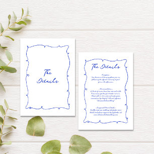 Modern Whimsical Wavy Hand Drawn Wedding Details Enclosure Card