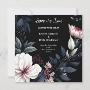 Modern Whimsy Botanical Wedding Save The Date