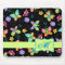 Modern Whimsy Butterflies on Black Monogram