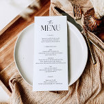Modern Whimsy Menu Card<br><div class="desc">Easily edit the menu items and display this beautiful design on each plate!</div>