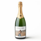 Modern Whimsy Minimal Wedding Champagne Labels