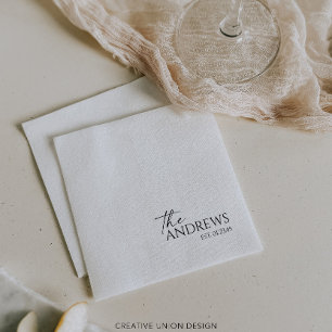 Modern Whimsy Personalised Wedding Napkins