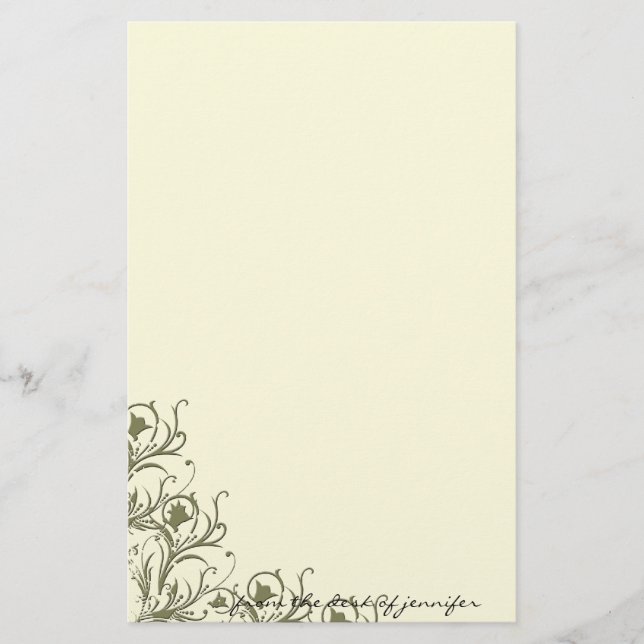Modern Whimsy: Traditional Meets Modern Scroll Stationery (Front)