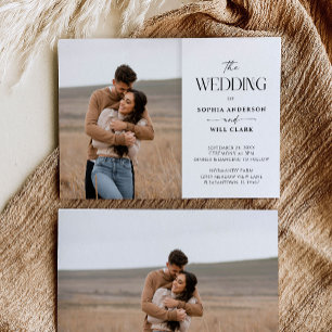 Modern Whimsy Wedding Invitation with Photo
