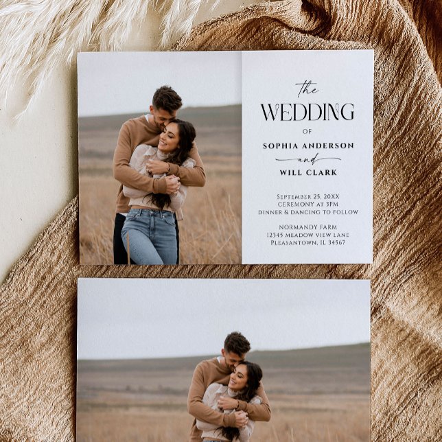Modern Whimsy Wedding Invitation with Photo (Creator Uploaded)