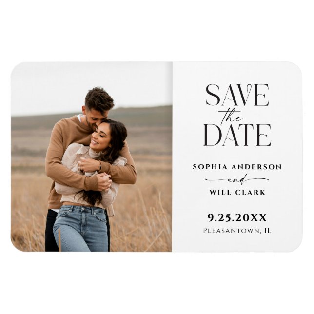 Modern Whimsy Wedding Save the Date Magnet (Horizontal)