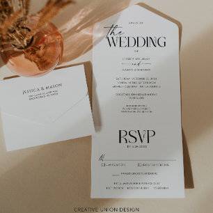 Modern Whimsy Wedding Tri-Fold Invitation