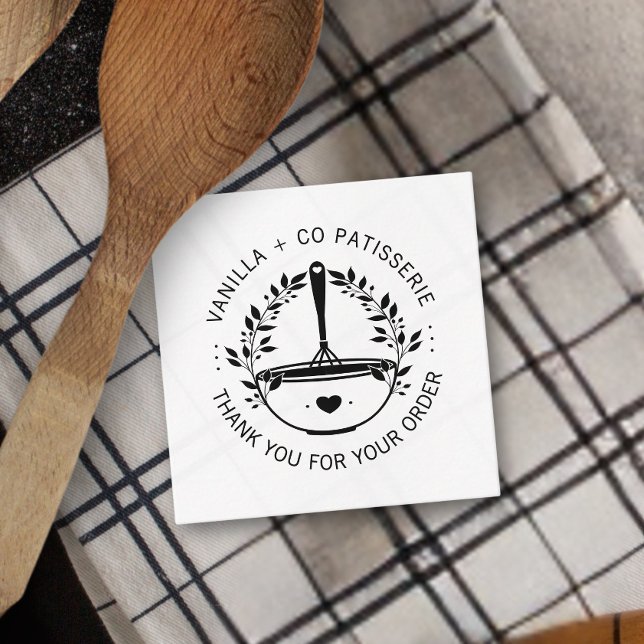 Modern Whisk Bakery Business Customer Thank you  Square Business Card (Creator Uploaded)