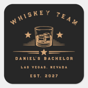 Modern Whiskey Themed Weekend Bachelor Party Square Sticker