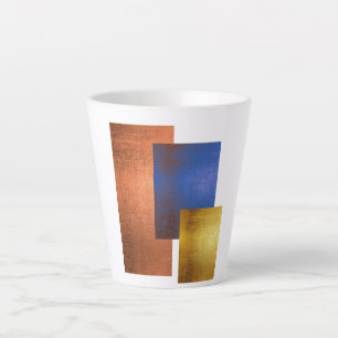Modern White Abstract Geometric Latte Mug