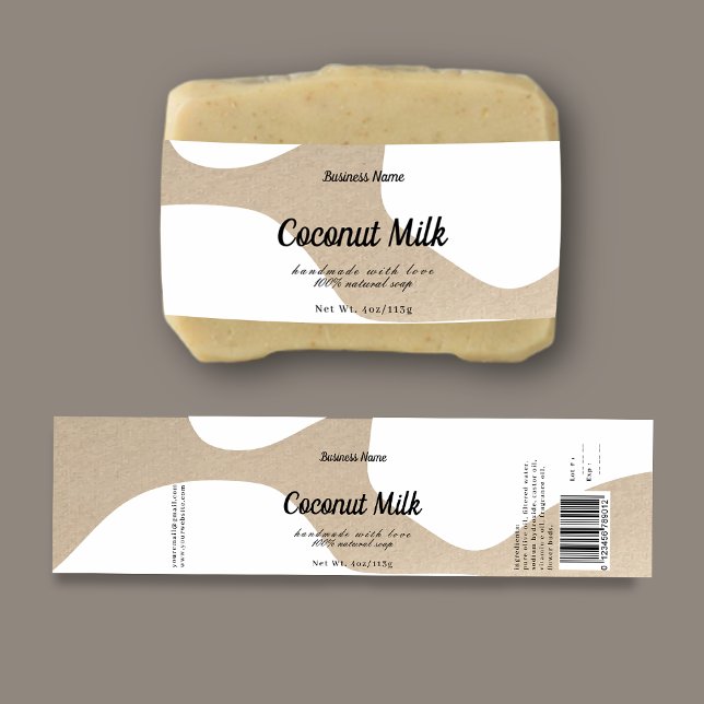 Modern White Abstract Soap Label Design (Creator Uploaded)