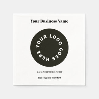 Modern White Add Your Logo  Napkin