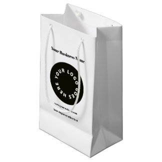 Modern White Add Your Logo  Small Gift Bag