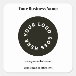 Modern White Add Your Logo  Square Sticker