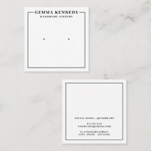 Modern White and Black Earring Display Card