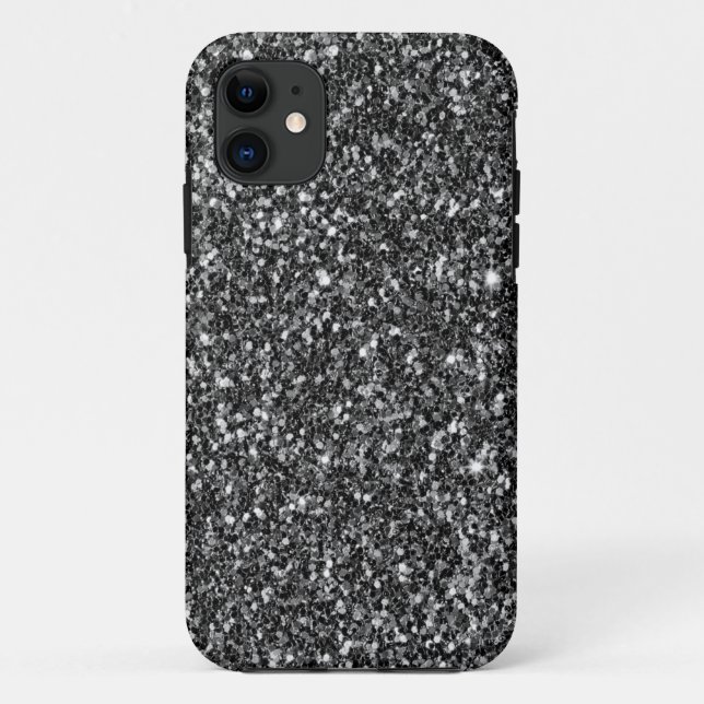Modern White And Black Glitter Case-Mate iPhone Case (Back)