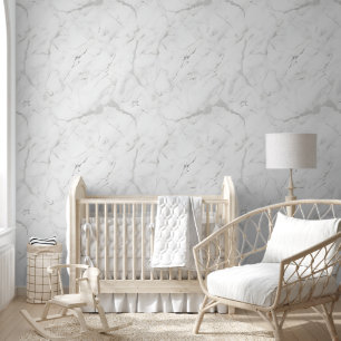 Modern White and Black Marble  Wallpaper
