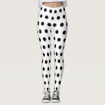 Modern white and black polka dots spots pattern leggings<br><div class="desc">Legging with modern white and black polka dots,  spots,  pattern.
Modern,  trendy legging.
Polka dots is the new trend again.</div>