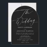 Modern White and Black Simple Wedding Arch Invitation<br><div class="desc">Simple White and Black Modern Wedding Invitation for a modern wedding formal or informal. With white impressive modern calligraphy.</div>