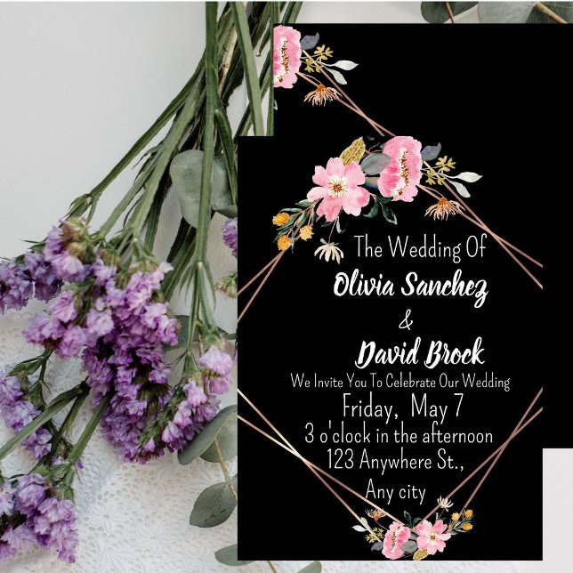 Modern White and Black Simple Wedding  Invitation (Creator Uploaded)