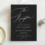Modern White and Black Simple Wedding Reception Invitation<br><div class="desc">Modern White and Black Simple Wedding Reception Invitation for a modern wedding formal or informal. With white impressive modern calligraphy.</div>