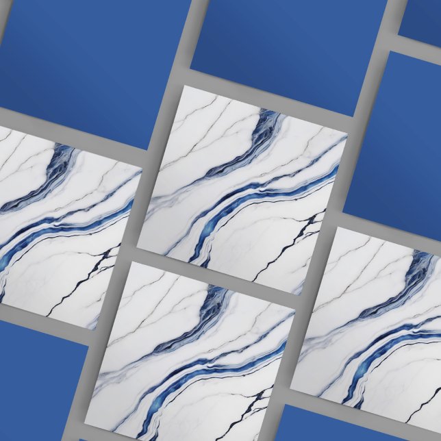 Modern White and Blue Minimalist Marble Tile (Creator Uploaded)