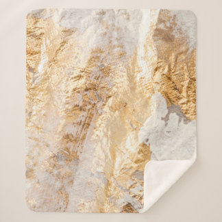 Modern White And Gold Brush Painted Background Tex Sherpa Blanket